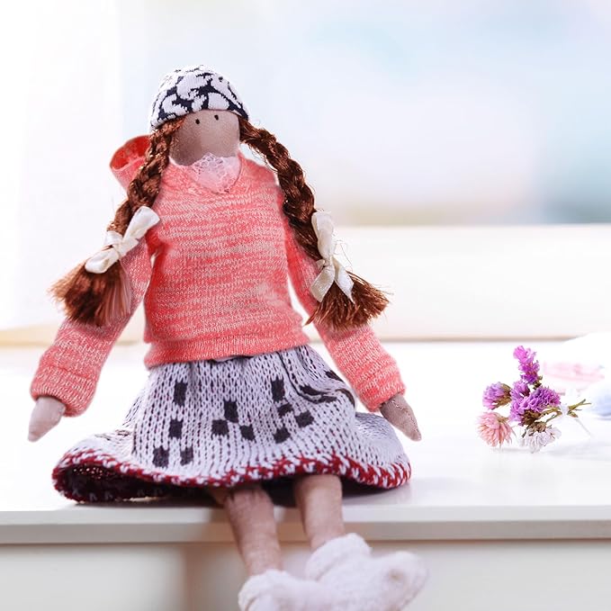 Bencailor 4 Pcs Doll Clothes Winter Sweater Hoodie Accessories Cute Hoodie Clothing Set(Pink Red Orange Green,11.5 Inch Doll)