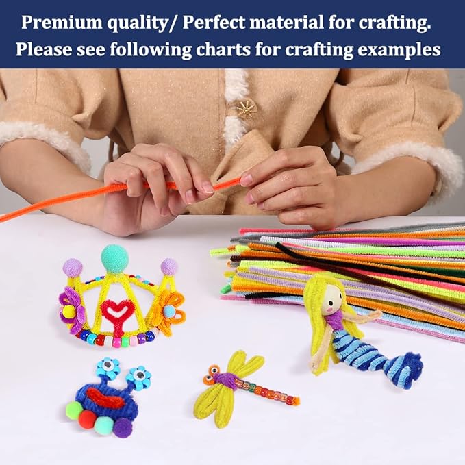 Pipe Cleaners, Pipe Cleaners Craft, Arts and Crafts, Crafts, Craft Supplies, Art Supplies (Pink)…