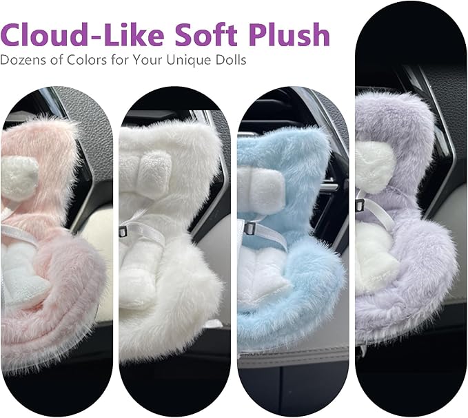 Ezcora Accessories for 10-17cm Dolls, Doll Car Seat with Clip onto Car Air Vent, Includes Seat Leg for Desktop Display (Rainbow Macarons)