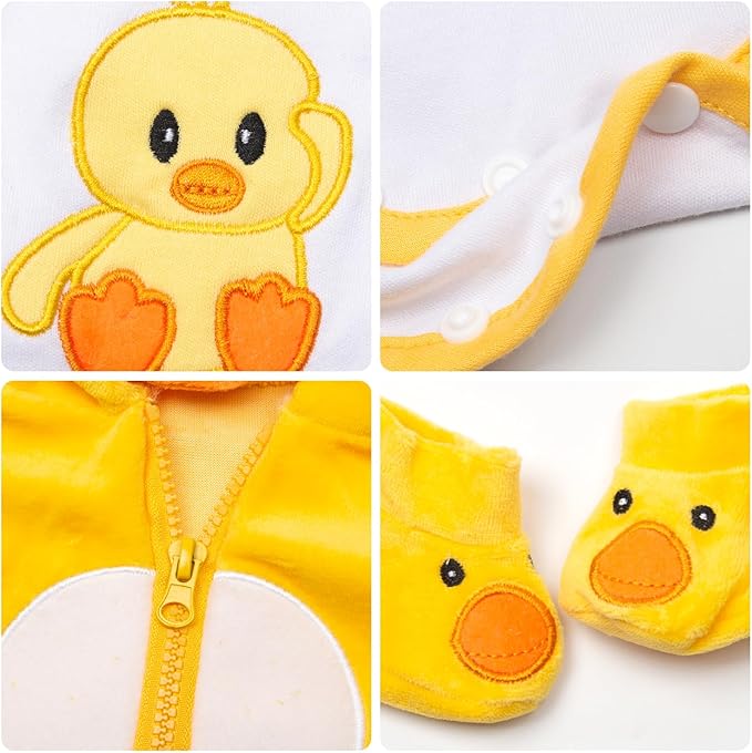 Reborn Baby Doll Clothes Yellow Duck Outfits for 16-18 Inch Baby Doll,17 Inch Reborn Newborn Baby Doll Clothes Accessories Girl & Boy