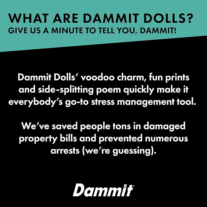 Dammit Doll - Funny Stress Relief Gag Gift, Random Color - for Anger & Frustration Relief - White Elephant or Emotional Support Doll for Adults & Women - 1 Count, Sports