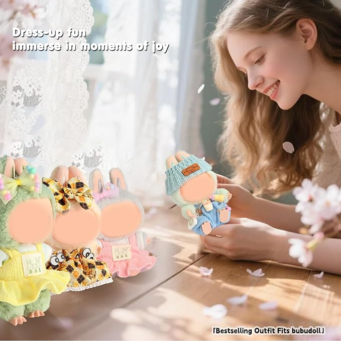 Doll Clothing for Labubu, Premium Outfits for Labubu Dressing up, Doll Accessories for Labubu(Blue Overall)