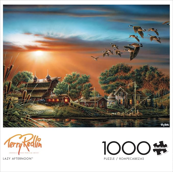 Buffalo Games - Terry Redlin - Lazy Afternoon - 1000 Piece Jigsaw Puzzle for Adults - Challenging Puzzle Perfect for Game Nights - Finished Puzzle Size is 26.75 x 19.75