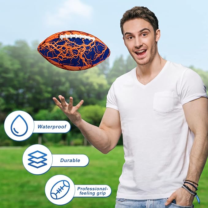 Jasonwell Waterproof Football Pool Toys - Strong Grip Soft Football for All-Weather Play Pool Games Beach Toys Water Footballs Outdoor Sports Toy Christmas Birthday Gifts for Kids Boys Teens Adults