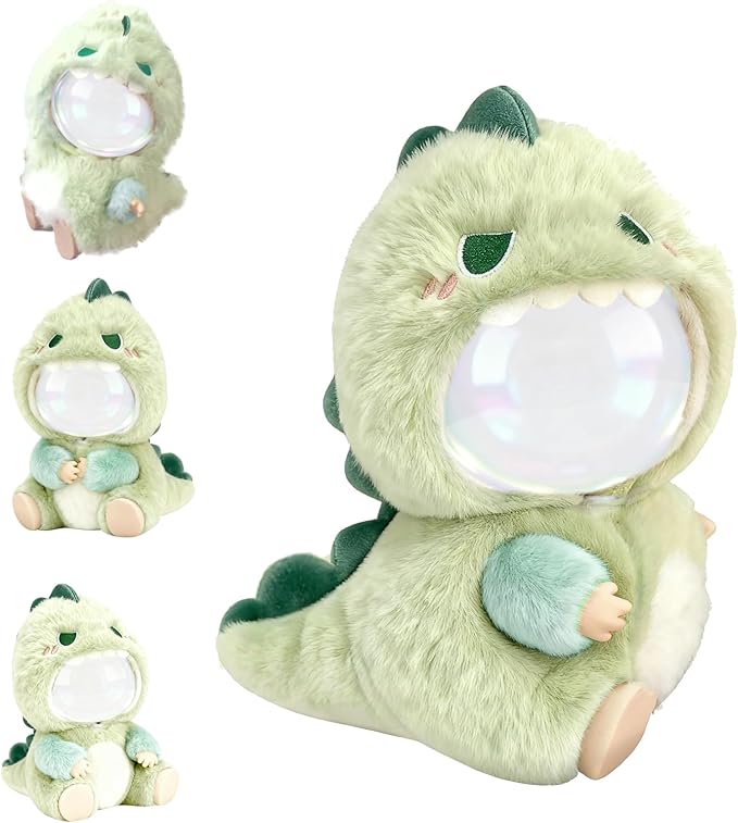 Plush Doll Clothes for 6.7 Inch (17cm) Dolls,Cute Green Dinosaur Costume,This 2-piece Set has a 3D Feel- Perfect for Collectors Dress-Up,Christmas,and Birthday Gifts