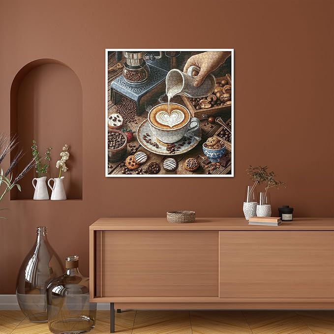 Coffee Food Puzzle for Adults 1000 Pieces, Chocolate Kitchen Jigsaw Puzzle, Baking Bakery Cookie Puzzle