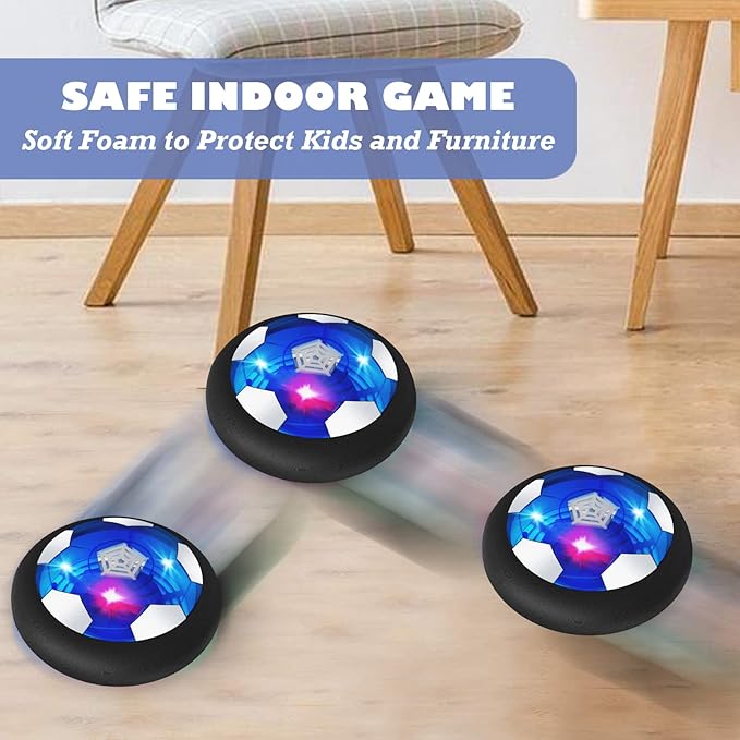 Kids Toys Hover Soccer Ball Rechargeable, Stocking Stuffers for Kids Indoor Games with Flashing Light for Christmas Halloween Birthday for Boys Girls Toddlers 3 -10 Years Old
