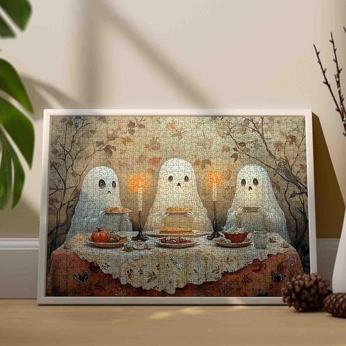 Halloween Jigsaw Puzzles for Adults 1000 Piece Puzzle for Adults,Cute Little Devil Candlelight,Intellectual Decompressing Fun Family Game Wall Decor Entertainment Toys 19.7 x 27.6 Inch