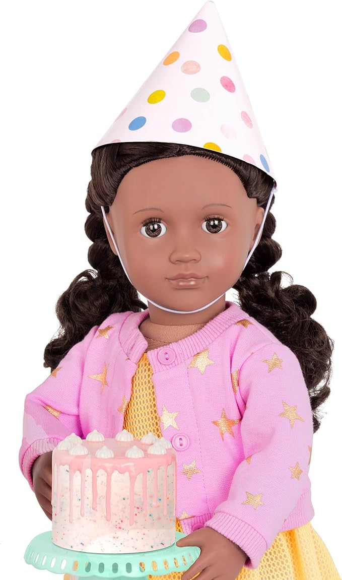 Our Generation - Sweet Celebration Birthday Set - 18-Inch Doll Party Accessories - Birthday Cake & Balloons - Pretend Food & Supplies - Imaginative Play - Toy for Kids 3 Years +