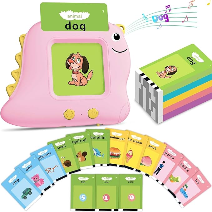 Alotwan Girls Toys Montessori Toys for 2 3 4 Year Old, Talking Flash Cards with 510 Sight Words, Sensory Speech Therapy for Toddlers 2-4 Autism Children, Preschool Learning Kids Gifts