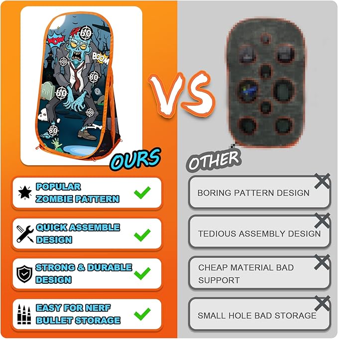 Quanquer Shooting Games Targets Compatible with Toy Foam Blaster Balls Popper, Ideal Festival Birthday Toys for Boys Indoor Outdoor Backyard Kids Shooting Practice