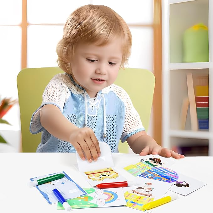 GAKICO Rainbow Scratch Art for Kids: Creative Squeegee Painting Kits, Rainbow Scratch Paper Art Set, Squeeze Magic Reveal Craft Kits, DIY Postcards Party Favors Novelty Gifts for Girls Boys