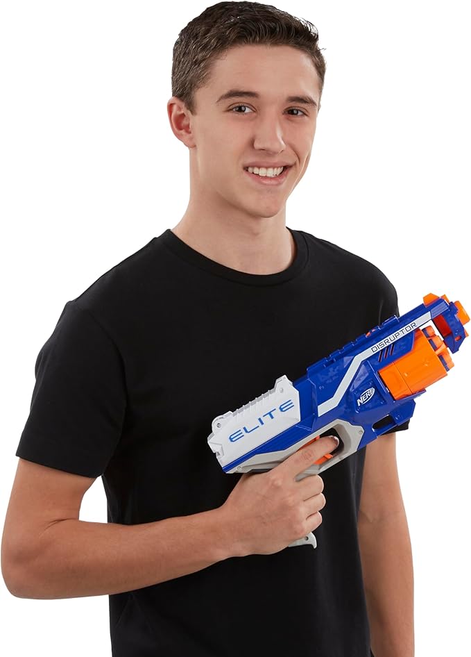 NERF Disruptor Elite Blaster - 6-Dart Rotating Drum, Slam Fire, Includes 6 Official Nerf Elite Darts - for Kids, Teens, Adults (Amazon Exclusive)