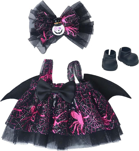 17cm Doll Clothes Sets(No Doll) Halloween Dark Dress Outfits Handcrafted Designer DIY Accessories Including Dress Shoes and Headwear
