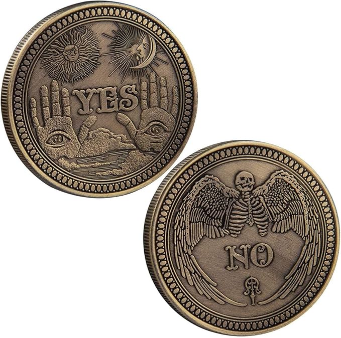 Yes No Challenge Coin Decision Maker Divination Coin(Bronze)