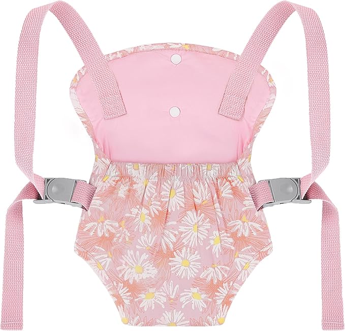 GAGAKU Baby Doll Carrier for Toddlers, Doll Carrier for Little Girls, Toy Baby Dolls Sling for Kids, Reborn Baby Doll Accessories - Calendula Flowers