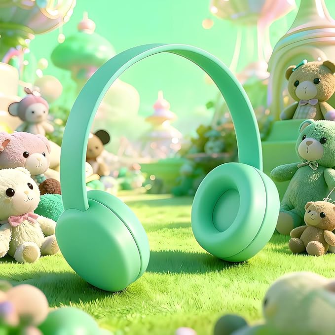 Olyre Doll Headphones for Dolls, Fits 17cm(6.69") Height Trendy Dolls or 1/6 BJDs, Miniature Headset Costume/Clothing Accessory (Doll Not Included) (Green)
