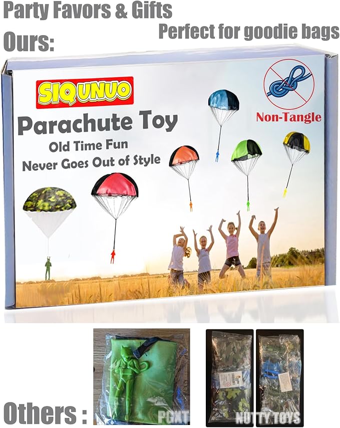 Parachute Toys for Kids, 6 Pack Tangle Free Outdoor Toys, Parachute Men for Kid, Small Toys for Kids Easterday, Halloween, Christmas, Birthday Gift, Unique Easter Basket Stuffers Idea 2026