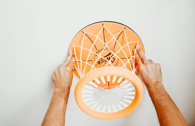 Ceiling Swish: Indoor Mini Basketball Hoop for Kids Toy Game - Includes Basketball Net Backboard and Two Mini Basketballs