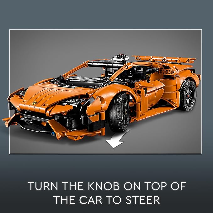 LEGO Technic Lamborghini Huracán Tecnica Orange Toy Cars - Building Toys for Boys & Girls, Ages 9+ - Gift for Easter Basket - Kids Bedroom and Desk Decor - 42196