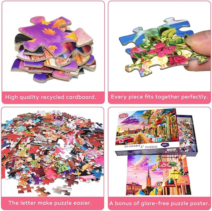 Jigsaw Puzzles for Adult 1000 Piece Puzzle for Adults Street Cafe Puzzle Home Decoration Puzzle
