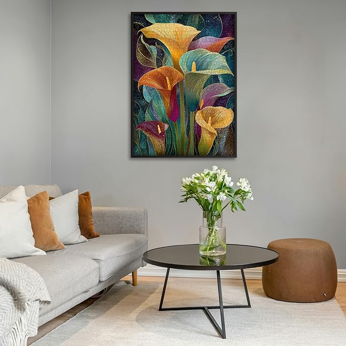 Calla Lily Flower Puzzle for Adults 1000 Pieces，Colorful Floral Plant Art Puzzle, Rainbow Calla Lily Impossible Hard Difficult Challenge for Adults