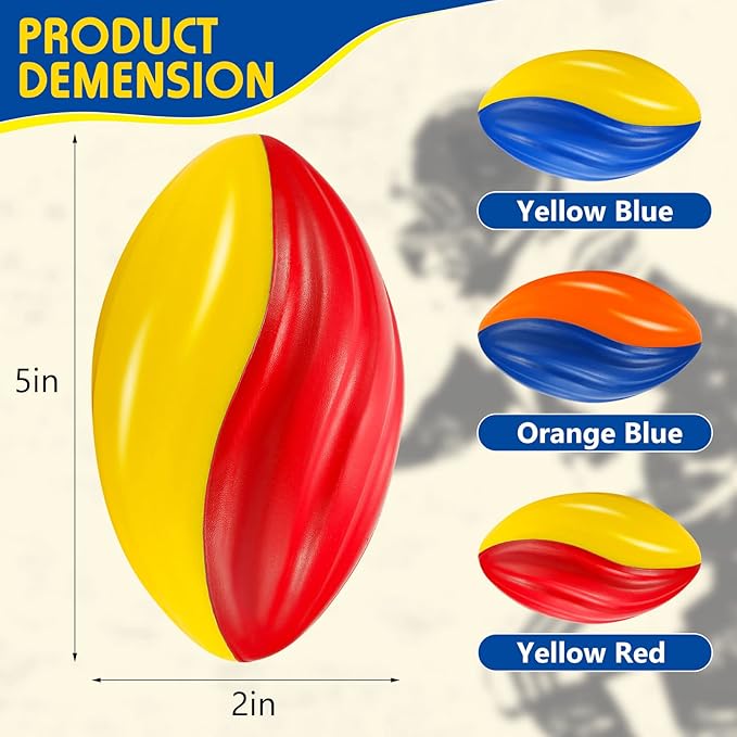 Lewtemi 8 Pcs Mini Footballs for Kids Spiral Soft Foam Footballs Bulk Kids Mini Toy Sports Birthday for Indoor and Outdoor Play Party Favors(Bright Colors)