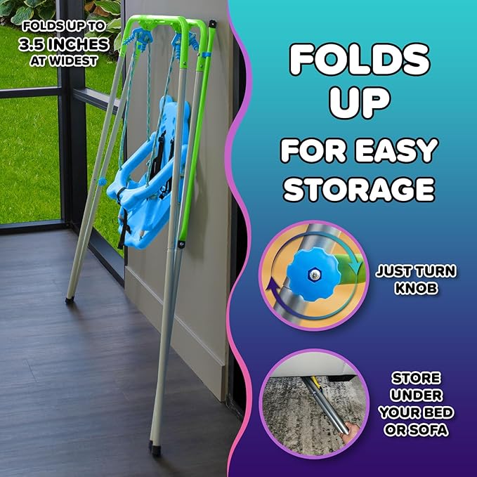 Sportspower FNS-004 My 1st Toddler Swing - Heavy-Duty Baby Indoor/Outdoor Swing Set with Safety Harness, Puppy Version, 58" L x 58" W x 47" H