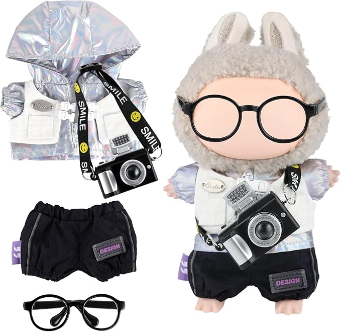 GAGAKU 17cm Doll Clothes (Fashion Style), Dress-up Set Stylish Replacement Outfit, Collection Clothing Accessories (Doll Not Included)