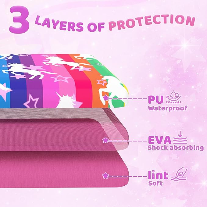 Stylish Travel Case for 12 Inch Fashion Dolls - Storage Solution with Pockets for Doll Accessories - Best for On-The-Go Travel (3-Rainbow)
