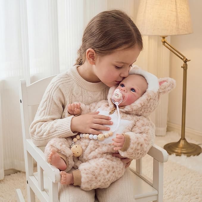 FOCKOF Realistic Reborn Baby Dolls-18 Inch Realistic Baby Doll Girls Soft Cloth Body Reborn Baby with Gift Box for Kids Age 3+