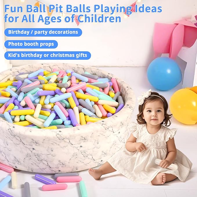 STARBOLO Ball Pit Balls for Toddlers - Pack of 100 Balls 5.12inches Crush Proof Plastic Toy Balls for Toddlers Ball Pits, Ball Pit Play Tent, Baby Pool Water Toys(Mixed 7 Colors)
