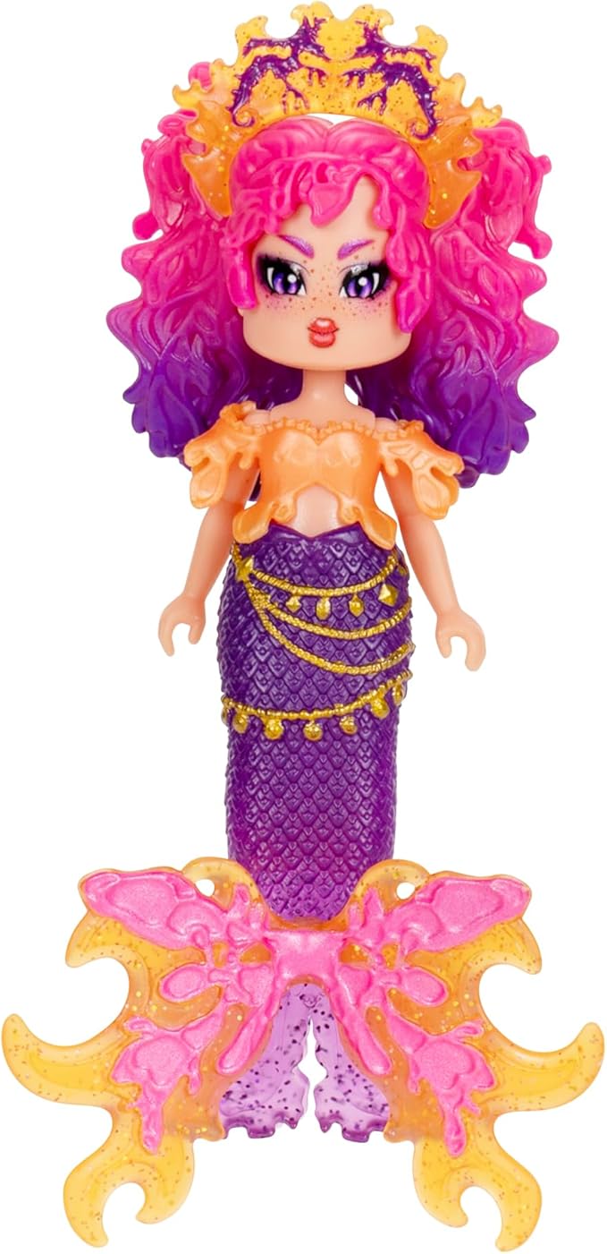 Royale High 3” Fire Mermaid Fashion Doll - 1 Figure with 9 Fashion Accessories - Virtual Item Code Included - Series 3 - Ages 5+