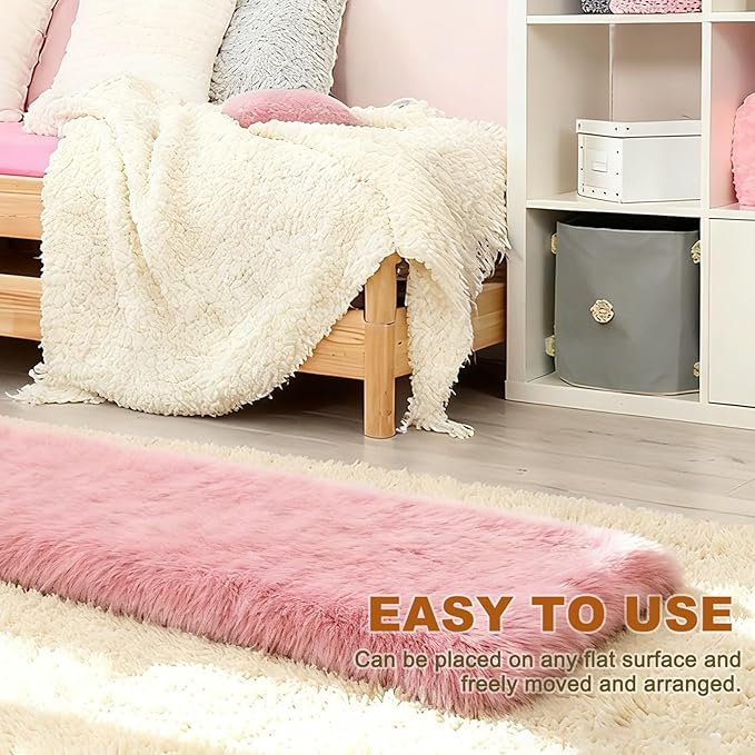 uxcell 3Pcs Dollhouse Miniature Carpet, 1:12 Fluffy Doll House Rugs Prop Small House Accessories for Doll House Furniture Decor Play, Pink Oval