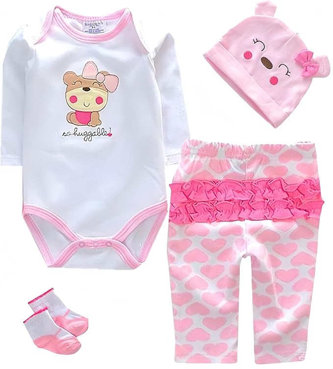 Reborn Baby Dolls Clothes for 17-23 Inch Newborn Baby Doll Girl, Baby Doll Clothes Outfit Accessories fit 17-23 Inch Baby Doll Girl