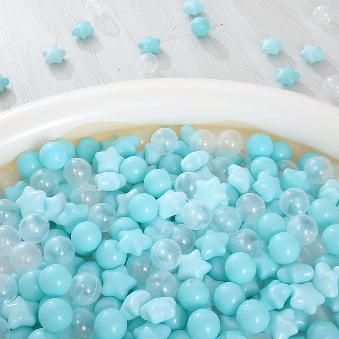 Realhaha Ball Pit Balls 50 100 200 500, Star Shapes for Babies Kids Playpen Plastic Balls for Babies Ball Pool Puppy Playballs