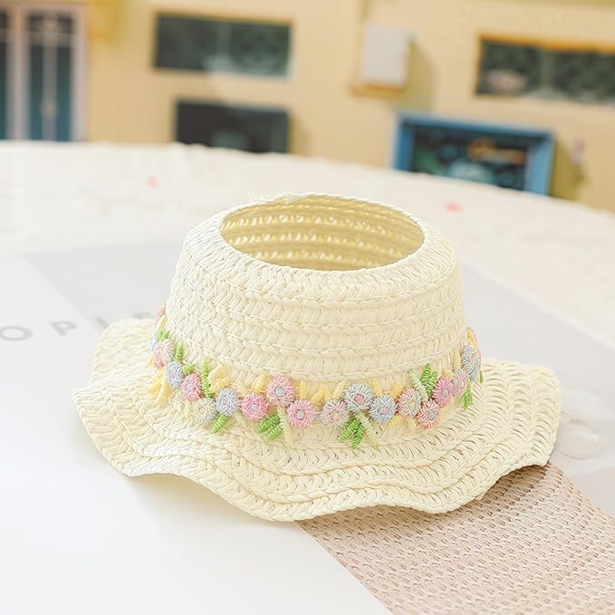 Clothes for Lu bubu 17cm Dolls Accessories (No Doll), Kawaii Hat Skirt Outfit Set 3 Pieces for 17cm Dolls Suit, Stylish Flower Doll Hat Clothing Set Replacement Pink