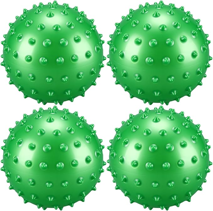 Bouncy Spiky Sensory Ball - Inflatable Massage Stress Fidget Toy Playground Balls for School Party Favors Outdoor Indoor