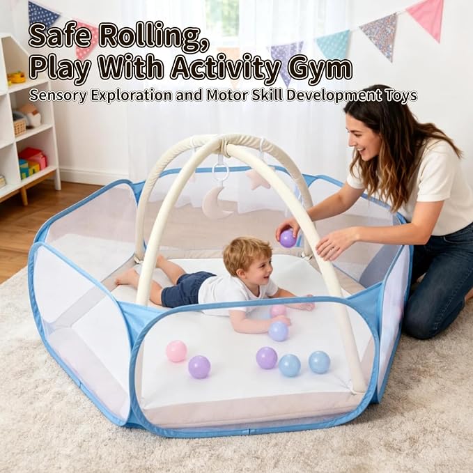 STARBOLO Kids Ball Pit Play Pool Play Tent, Toy Ball Play Pool Foldable Play Tent for Kids Girls Boys Pets Indoor and Outdoor, Balls Not Included (Blue).