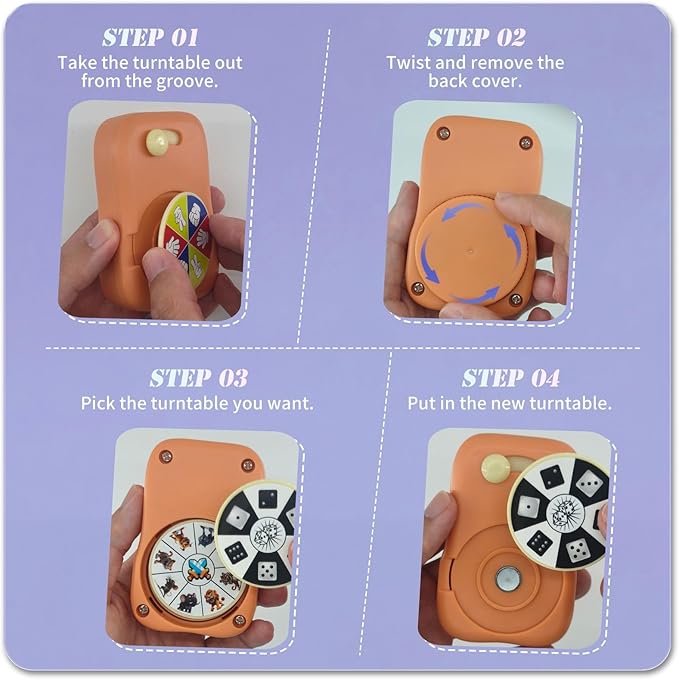 6 Games in 1 Spinner Toys for Party Rock Paper Scissors Kids Fun Christmas Toys White Elephant Gifts Party Game Fidget Toys for Teen Adult(Orange)
