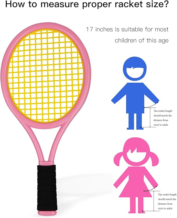 Crefotu Kid Tennis Racket Set for Toddler,Children,Sponge Handle, includes 6 Badminton, 1 Tennis Ball, Bag and 2 Balls - Increase Children's Sports,Improve Tennis Skills