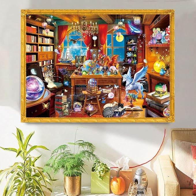 1000 Piece Puzzles for Adults,Magic Laboratory Jigsaw Puzzle 1000 Pieces for Adults Seniors,Challenging Family Games Holiday Party Gifts -1:1 Poster Interlock Perfectly Letter on Back