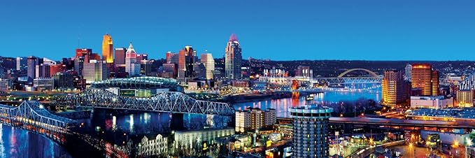 MasterPieces - 1000 Piece Jigsaw Puzzle, Cincinatti Skyline Panoramic, Fun for Adults, Family, Kids 13"x39