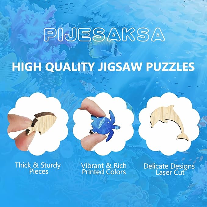 Wooden Puzzles for Adults, Ocean Mug Wooden Jigsaw Puzzle for Adults, Unique Shaped Wood Puzzles Adult, Dreamy City Scenery Puzzle, Fun Gifts & Home Decor (S-8.5 * 8.5in - 100 pcs)
