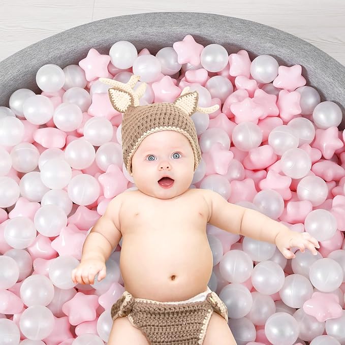 STARBOLO Ball Pit Balls for Toddlers Pack of 100 200 500 - BPA&Phthalate Free Non-Toxic Crush Proof Soft Plastic Balls for 1-5Years Old Toddlers Girl Kids Birthday Pool Playpen Tent Party