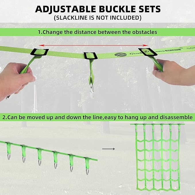 Climbing Net for Kids Outdoor,Climbing Cargo Net Kids Playground,Ninja Line Accessories For Ninja Warrior Obstacle Course For Kids,Climbing Rope Ladder for Ninja Slackline&Jungle Gyms Backyard