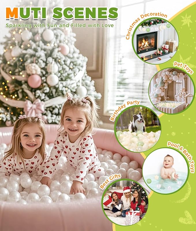 TRENDPLAY Star Ball Pit Balls for Toddlers -50 100 200 Count Star Balls Different Shapes, Non-Toxic Plastic Balls for Safe Play, Boys Girls Festival Party Decoration