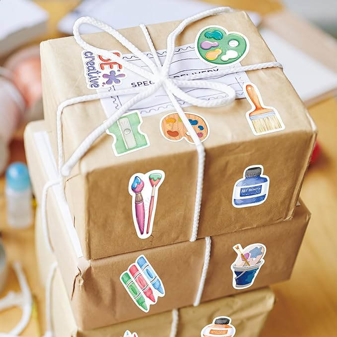 Fancy Land Art Painting Stickers for Kids 100 Pcs Waterproof Artist Painting Party Favors School Classroom Supplies