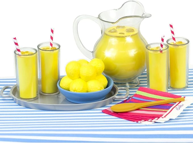 Sophia's 18" Doll 12 pc. Lemonade Stand Set with Doll-Sized Pitcher, Table Runner and Service for Four