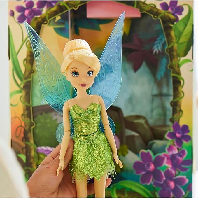 Disney Store Official Tinker Bell Story Doll - 11 Inches - Includes Coloring Book and Additional Dress, Princess Doll in Classic Outfit, Disney Princess Toys for Girls